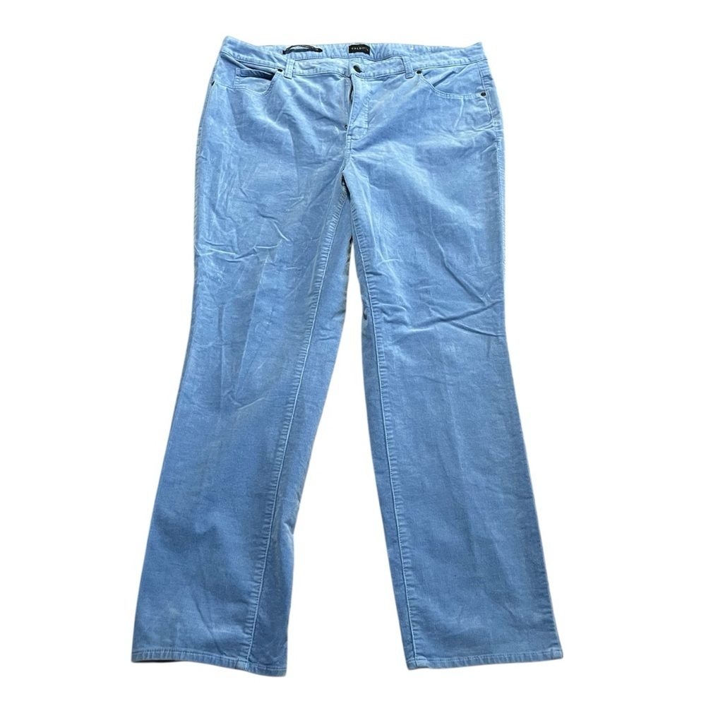 Light Blue Corduroy Straight Leg Pant Classic Fit Plus Size 16W Talbots Boho